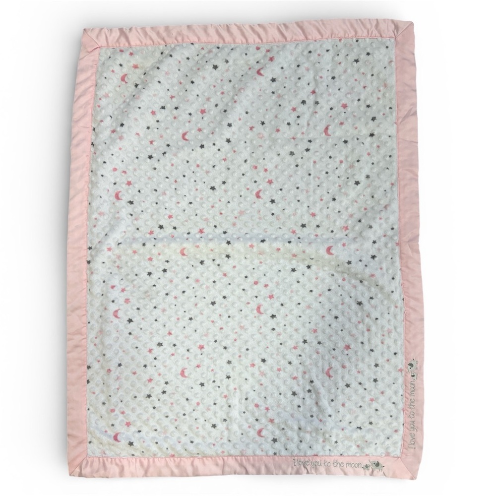 Just Born Baby Blanket Pink Stars Elephant Moon 30x39